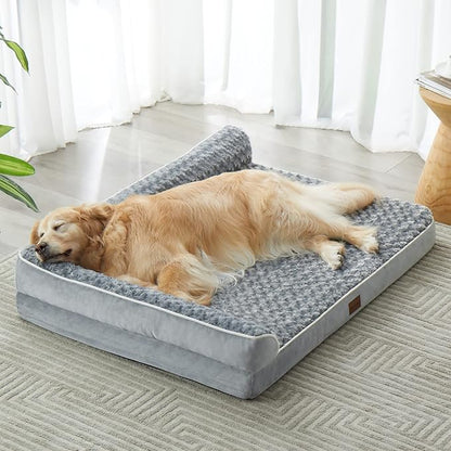 BFPETHOME Orthopedic Dog Beds for Extra Large Dogs, Waterproof Sofa XXL Dog Bed with Sides, Non-Slip Bottom and Egg-Crate Foam Big Pet Couch Bed with Washable Removable Cover,Pet Bed for Large Dogs