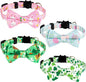 Whaline 4 Pack St. Patrick's Day Easter Cat Collar with Bowknot and Bell Shamrock Bunny Rabbit Egg Pattern Safety Breakaway Adjustable Pet Collars for Cat Kitten Puppy