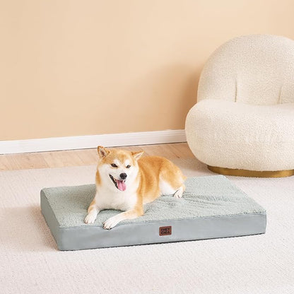 EHEYCIGA Orthopedic XXL Dog Beds for Jumbo Dogs with Removable Washable Cover,Greyish Green, 50x36