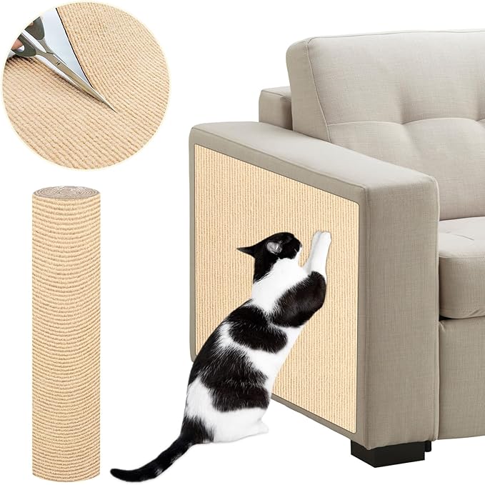 78.7"x15.8" Large Couch Protector from Cat Claws,Anti Scratch Furniture Protector for Cats Corner Wall Scratcher,Replacement for Cat Tree Post Shelves