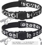 LLHK 2 Pack Breakaway Cat Collars & 2 Pcs Name Tags,Reflective Safety Kitten Collar with Bell,for Girl Boy Male Cats,Adjustable 7''-12'', Personalized ID Tag,Pet Supplies,Accessories