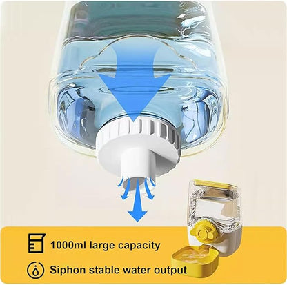 35oz Rabbit Water Bottle, Pet Hanging Automatic Water Dispenser for Small Animal Ferret Guinea Pig Chinchilla Dog Cat (Cage Grid Spacing 1.1''-2.1'') (Blue-Pink)