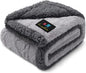 Luciphia Waterproof Pet Blanket, Liquid Pee Proof Dog Blankets for Sofa Bed Couch, Reversible Sherpa Fleece Furniture Protector Cover for Small Medium Large Dogs Cats,Light Grey Medium（57" x 40"）