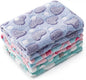 1 Pack 3 Blankets Super Soft Fluffy Premium Fleece Pet Blanket Flannel Paw Printed Throw for Dog Puppy Cat (Medium 30x20'', Purple, Pink, Green)