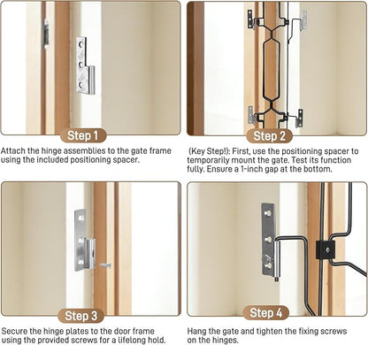 Retractable Dog Gate for Front Door 26" Wide 30.7" Tall Automatic Retractable Dog Barrier to Keep Pets Secure When Door Opens/Closes, Hardware Mount Front Door Barrier for Small/Large Dogs, Indoor