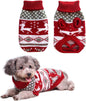 Vehomy Dog Christmas Sweaters Pet Winter Knitwear Xmas Clothes Classic Warm Coats Reindeer Snowflake Argyle Sweater for Kitty Puppy Cat-L