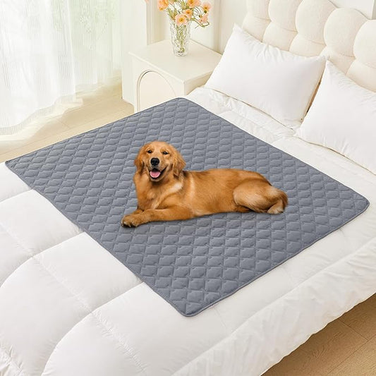 Smiry Waterproof Dog Bed Cover Blanket, Soft Reversible Pet Blanket, Washable Leakproof Cats Dogs Couch Cover for Sofa, Couch, Furniture (40x50 Inch, Grey/Dark Grey)