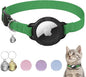 AirTag Cat Collars, Stretchy Collar with Apple AirTag Holder and Bell, Breakaway Ultra Design Elastic GPS Tracking Collars for Cats and Puppies, (7.5-12.5 Inch), Emerald Green