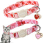 Cat Collar,2 Pack Cat Collars Breakaway with Bell, DOGWONG Safety Buckle Valentine's Day Cat Collar Pink Heart for Girl Boy Cats and Small Dogs，Adjustable 7-12 Inch,Pet Supplies Accessories