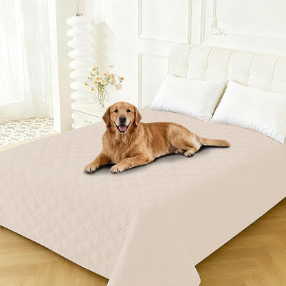 Waterproof Couch Covers for Pets, Waterproof Dog Bed Cover, Anti-Slip Soft Dog Blankets, Couch Cover for Dogs Washable, Pet Blanket for Puppy Large Dogs Cat (82x82 Inch, Beige)