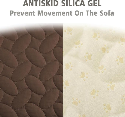 Ameritex Waterproof Pet Bed Cover Anti-Slip Dog Bed Blanket for Sofa and Furniture Waterproof New Pattern Design (Chocolate, 30x90 Inch (Pack of 1))
