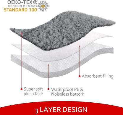 Dog Bed Covers 2 Pack Soft Plush Replacement Washable, Waterproof Pet Mattress Bed Liner Grey 44x35 Inches, for Dog/Cat, Cover Only