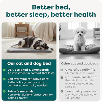 FurHaven ThermaNAP Self Warming Cat Mat, Dog Bed for Crates with Self-Warming Technology for Cozy Rest, Fully Machine Washable, Small, Plush Faux Fur, Cream