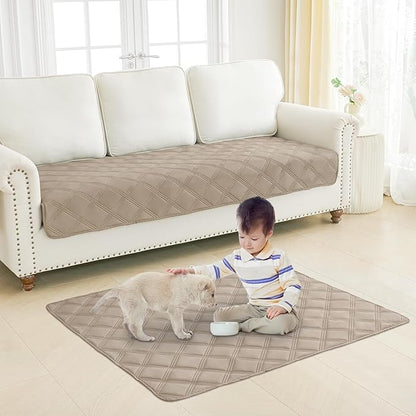 Smiry Waterproof Dog Bed Cover Blanket 52x82, Soft Reversible Pet Blanket, Washable Leakproof Cats Dogs Couch Cover for Sofa, Couch, Furniture, Taupe/Taupe