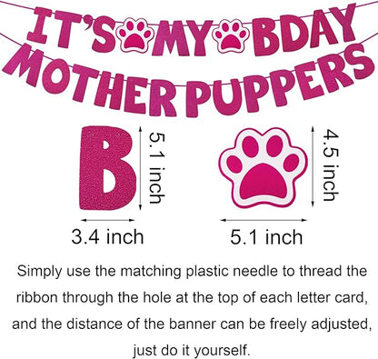 Dog Birthday Decorations, Multi Sizes Dog Birthday Bandana Girl Dog Birthday Hat Crown Bow Tie Birthday Numbers It’s My Bday Mother Puppers Sign Banner for Small Dogs Pets (Pink, Small)
