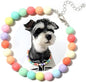 Hosiwei Dog and Cat Rainbow Beads Collar Necklace, Faux Pearls Necklace Pet Jewelry Colorful Candy Colors (Colorful, S(for 3.3-5.5lb))