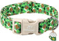 St Patricks Day Dog Collar for Medium Dogs - Green Beer Shamrock Dog Collars for Boys&Girls Dogs, Adjustable Irish Clover Puppy Collar with Quick Release Buckle M