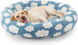 JOEJOY Donut Large Dog Bed, Cute Round Calming Dog Bed with Removable Washable Cover, Orthopedic Pet Beds with Jacquard Shaggy Plush & Non Skid Bottom, Black