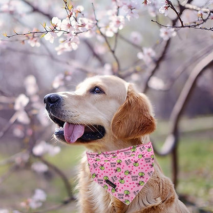 ARING PET Bee Dog Bandanas, Spring Yellow Pink Bees Pet Bandana Scarf Triangle Bibs for Puppy Small Medium Large Boy Girl Dogs Cats-L