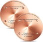 2 Pcs Bird Bath Copper Disk, 0.6mm Thick Reinforced 99.99% Pure Copper Birdbath Purification Disk, with 4 Point Support for Outdoor Birdbaths Bowls Cleaner, 4 Inch (Classic)