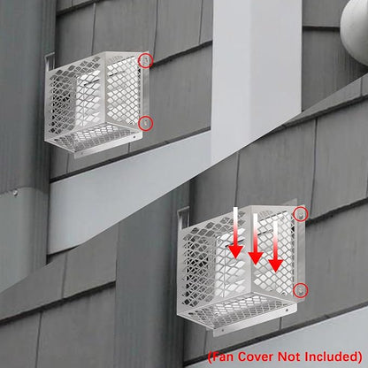Dryer Vent Bird Guard,Dryer Vent Cover Guard for Most 5" to 6" Bathroom Exhaust Fan Ventilation Cover,8.5"Lx8.5"Wx6"H Stainless Steel Ventilation Bird Cage for Exhaust Fan Cover,2PCS