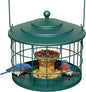 Squirrel Proof Bird Feeder, Metal Cage Bird Feeder for Outdoors Hanging, Starling Resistant Design for Small Birds, Weatherproof with Drain Holes, Easy to Refill, Green