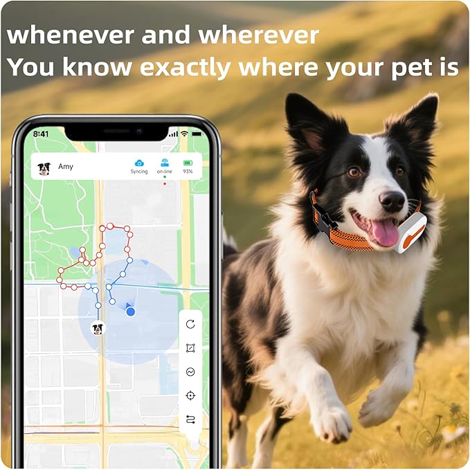 ROTX Dog GPS Tracker Real-time Tracker Alerts Virtual Fence Location for Pet Over 11.06lbs Dog Cat Collar Attachment of Random Color Subscription Required Waterproof IP67 Health & Wellness White