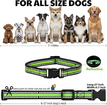 Dog Training Collar Replacement and Shock Collar Strap - 3/4 Inch Wide Adjustable Nylon Band with Reflective Replacement Strap for E Collar and Bark Collar (Green)