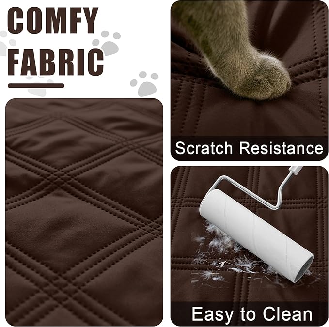 Smiry Waterproof Dog Bed Cover Blanket 52x82, Soft Reversible Pet Blanket, Washable Leakproof Cats Dogs Couch Cover for Sofa, Couch, Furniture, Chocolate/Chocolate