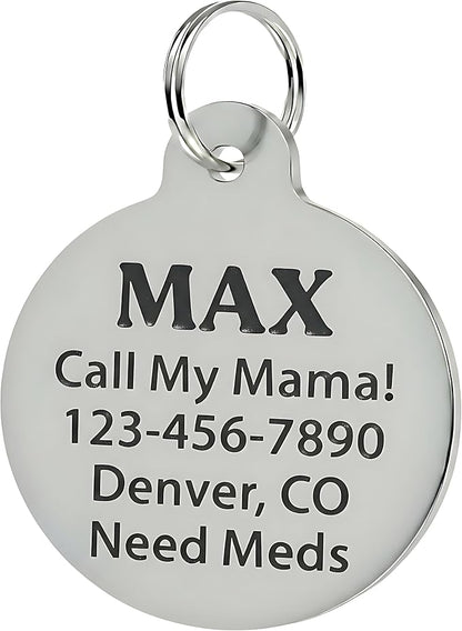 Bad Tags Personalized Dog and Cat ID Tags in 25+ Designs and 2 Sizes - 5 Lines of Custom Engraved Text - Funny Cute Personalized Pet Tags (Weird Dog Club, Small (1 inch))