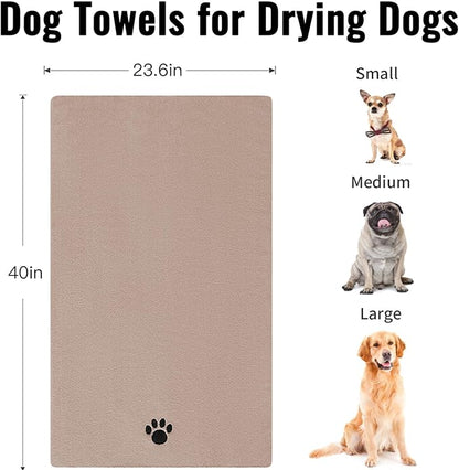 Microfiber Dog Towels for Drying Dogs, Super Absorbent and Soft Pet Grooming Towel, 40 Inch X 23.6 Inch, Perfect for Large, Medium or Small Dogs (Camel, 40"X23.6" - 1pack)