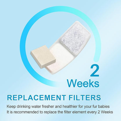Cat Water Fountain Filters, 8 Pack Replacement Filters for Pet, Pre-Filter Sponges Set for Stainless Steel 67oz, 88oz, 95oz, 135oz Automatic Dog Pet Fountain Water Dispenser