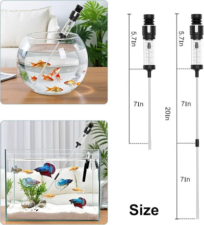 Carefree Fish Aquarium Precision Siphon Pipette Upgraded Turkey Baster Waste Remover Fish Feeder Feeding Coral Fish Tank Fertilizing Plants Feeding Tube Poop Collector 20Inch