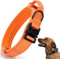 Tactical Dog Collar, Adjustable Military Training Nylon Dog Collar with Control Handle and Heavy Quick-Release Metal Buckle for Small Medium Large Dogs, Orange S