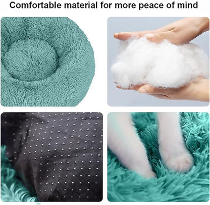 Cat Beds for Indoor Cats,20 Inch Dog Bed for Small Melium Large Dogs, Washable-Round Pet Bed for Puppy and Kitten with Slip-Resistant Bottom