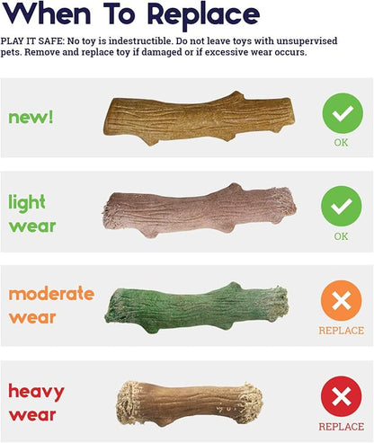 Petstages Outward Hound Super Dogwood Durable Dog Chew Toy, Medium - Long Lasting Chew Stick Made with Real Wood - USA Made, M