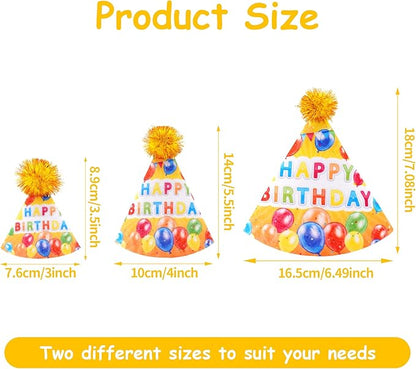6pcs/Pack Mini Dog Happy Birthday Hats Party Hats for Small Puppies Doggie Cats Kittens Rabbit Boy Girl Birthday Costume Accessories
