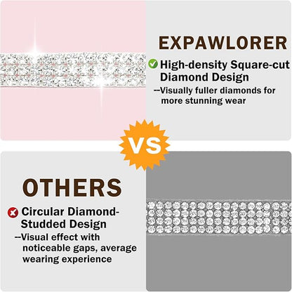 EXPAWLORER Soft Velvet Safe Cat Collars for Girl Cats -2 Pack Rhinestones Bling Diamante Adjustable Collars Breakaway- Chirstmas Cat Clollar Gifts with Bells for Boy Cats Kitty and Small Dogs