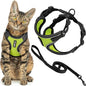 Voyager Escape-Proof Step-in Lock Cat Harness & 5ft Neoprene-Handle Leash Set All-Weather Mesh with Reflective Stitching for Small to Large Cats by Best Pet Supplies, Black Trim-Lime (327), XXXS