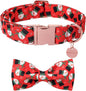 Christmas Dog Collar with Bow Tie, Christmas Collar for Puppy Girl Boy Dog or Cat, Bowtie Dogs Collars with Durable Metal Buckle, Cute Pet Collars, S