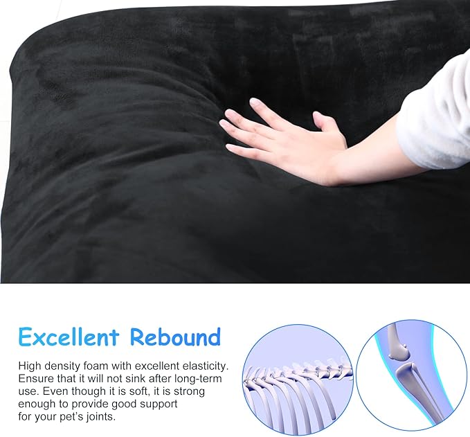 Magic Dog Super Soft Large Dog Bed Orthopedic Pet Beds 30 Inch Washable Anti Slip Dog Sleeping Mattress with Removable Cover, Dark Grey M