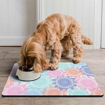 Pet Feeding Mat for Floors Waterproof Dog Mat for Food and Water Absorbent Quick Dry Non Slip mat for Cat Bowls