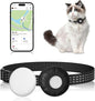 Cat Tracker Collar,No Monthly Fee Tracking Pet Collar with Finder Tag,Compatible with Apple Find My(iOS Only),Breakaway Tractive Design with Reflective Pattern & Bell