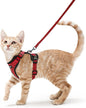 rabbitgoo Cat Harness and Leash for Walking, Escape Proof Soft Adjustable Vest Harnesses for Cats, Easy Control Breathable Reflective Strips Jacket, Red, S