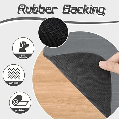 Le courant Cat & Dog Feeding Mat for Bowl-Pet Eating mat,Absorbent Non-Slip,Quick Dry Dog Water Bowl Dispenser Mat,Backing Pet Placemat for Messy Drinkers,Grey.Dog Paw-11.8x19.7 in
