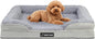 Orthopedic Dog Bed for Large Medium Sized, Washable Memory Foam Large Dog Bed, Medium Pet Sofa with Removable Cover, Washable Waterproof Pet Couch Beds(Grey, M)