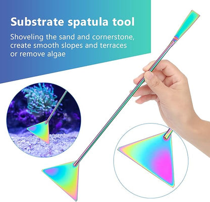 4 in 1 Quarium Aquascape Tools Kits, Anti-Rust Stainless Steel Aquatic Plant Aquascaping Tweezers, Scissors, Spatula for Aquarium Tank Cleaning Fish Tank Aquascape Tools Sets