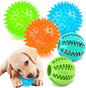 2 Different Functions Interactive Ball for Dogs 2.5” Squeaky Dog Balls Toys and Puppy Teething Chew Toy Balls for Small Dogs for Clean Teeth and Training （5Pcs）