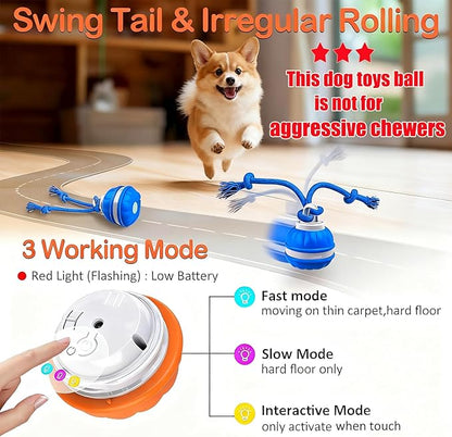 Interactive Dog Toys，Peppy Pet Ball for Dogs，Motion Activate Rolling Ball for Puppy/Medium Dogs，Active Rolling Dog Bal l Wicked Bal l for Daily Training, Dog Toys to Keep Them Busy (Blue)