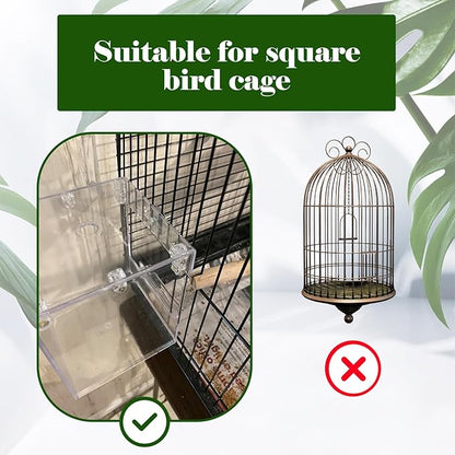 kathson Bird Bath for Cage,2 Pcs Hanging Bird Bath Box No-Leakage Parrot Shower Tub with Water Injectors Birds Bathing Accessory for Parrots Canary Lovebirds Conures Parakeets